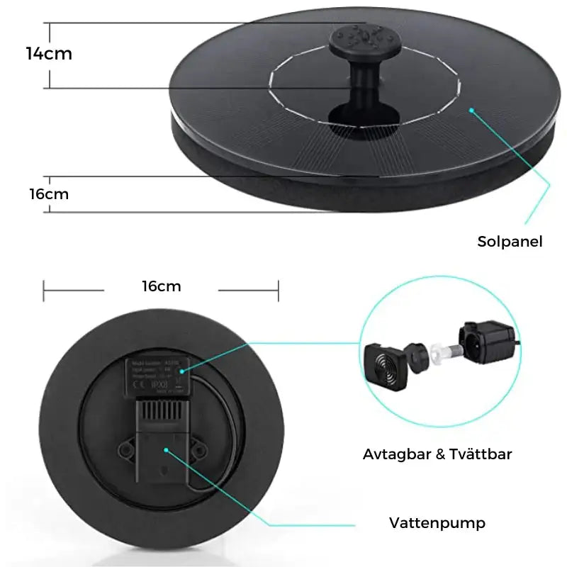 Mini Solar Water Fountain Pool Pond - Ideal for Small Pools,Ponds and Gardens